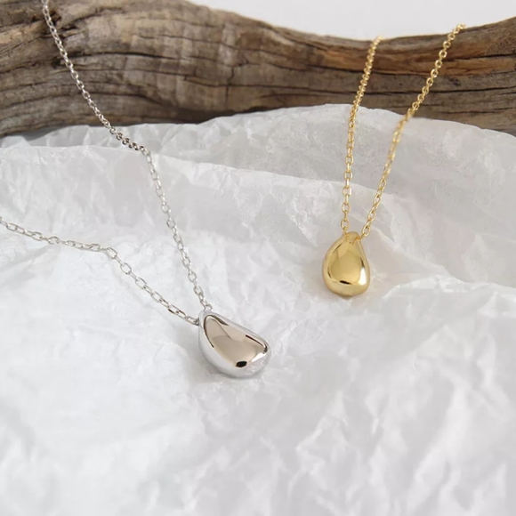 NEW Water Drop Necklace | 18k Gold Vermeil Over Sterling Silver - Picture 10 of 14